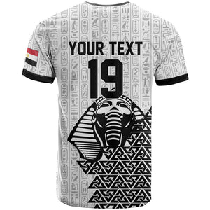 Custom World Football 2026 Egypt T shirt Pharaohs Hieroglyphs Pride White Version