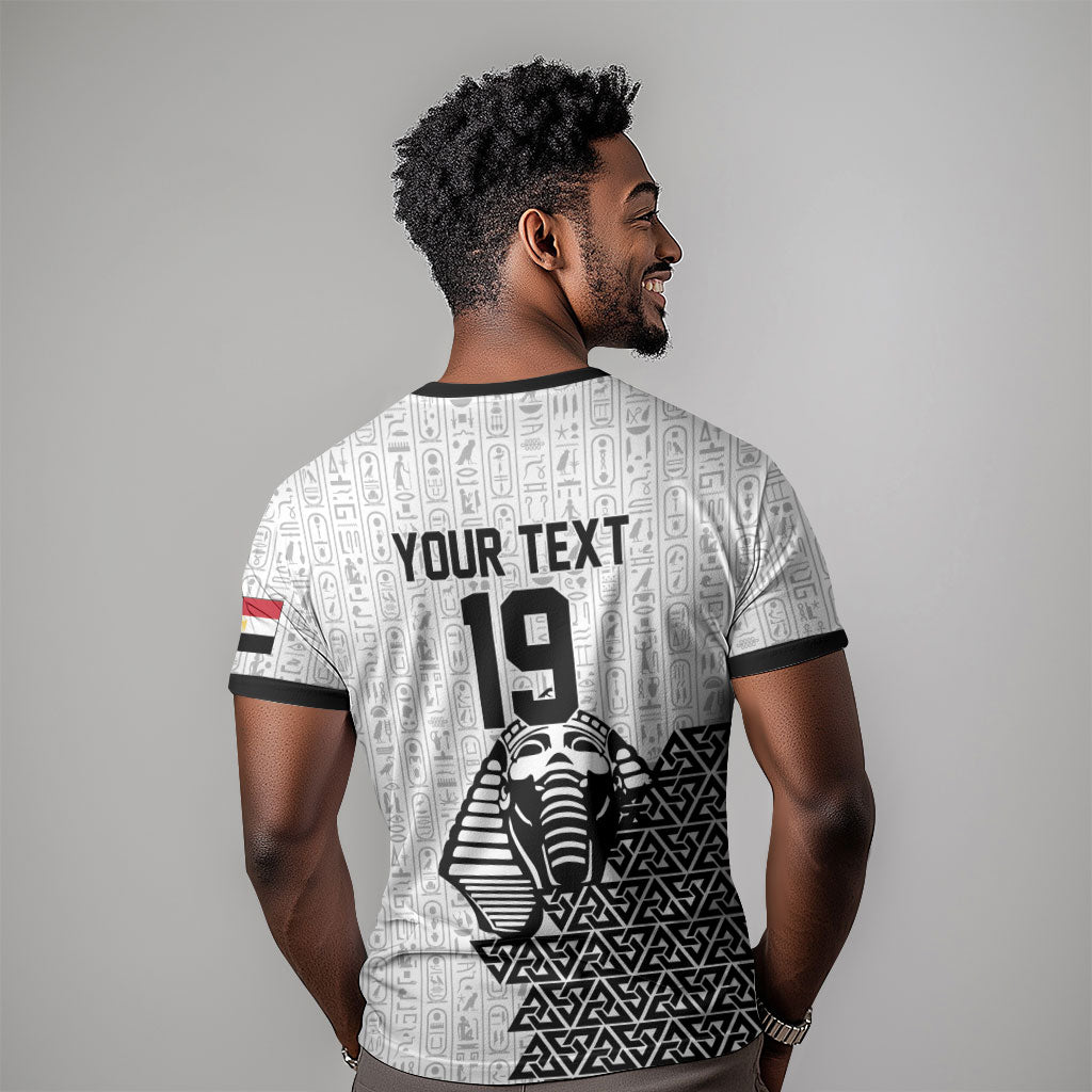 Custom World Football 2026 Egypt T shirt Pharaohs Hieroglyphs Pride White Version