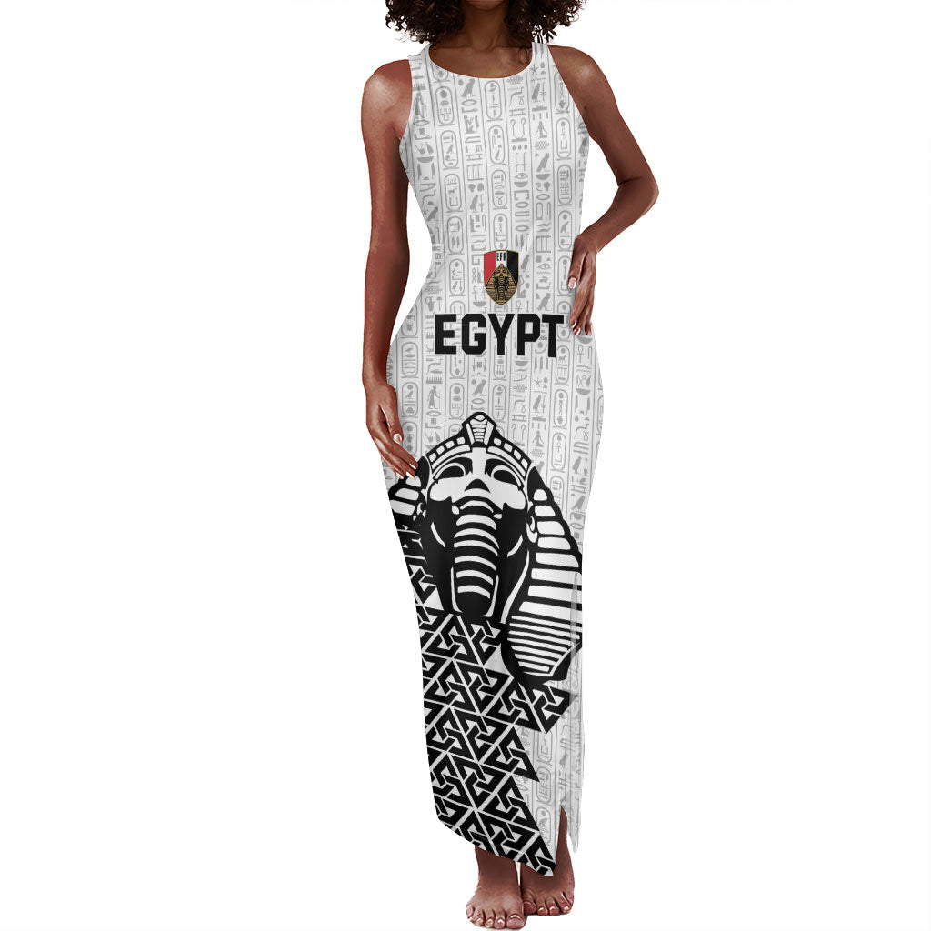 Custom World Football 2026 Egypt Tank Maxi Dress Pharaohs Hieroglyphs Pride White Version
