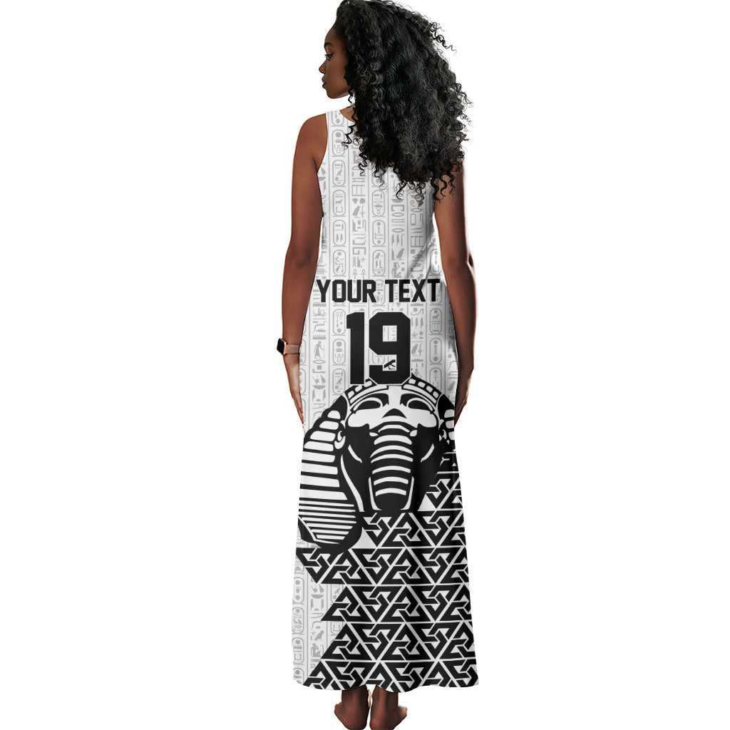 Custom World Football 2026 Egypt Tank Maxi Dress Pharaohs Hieroglyphs Pride White Version