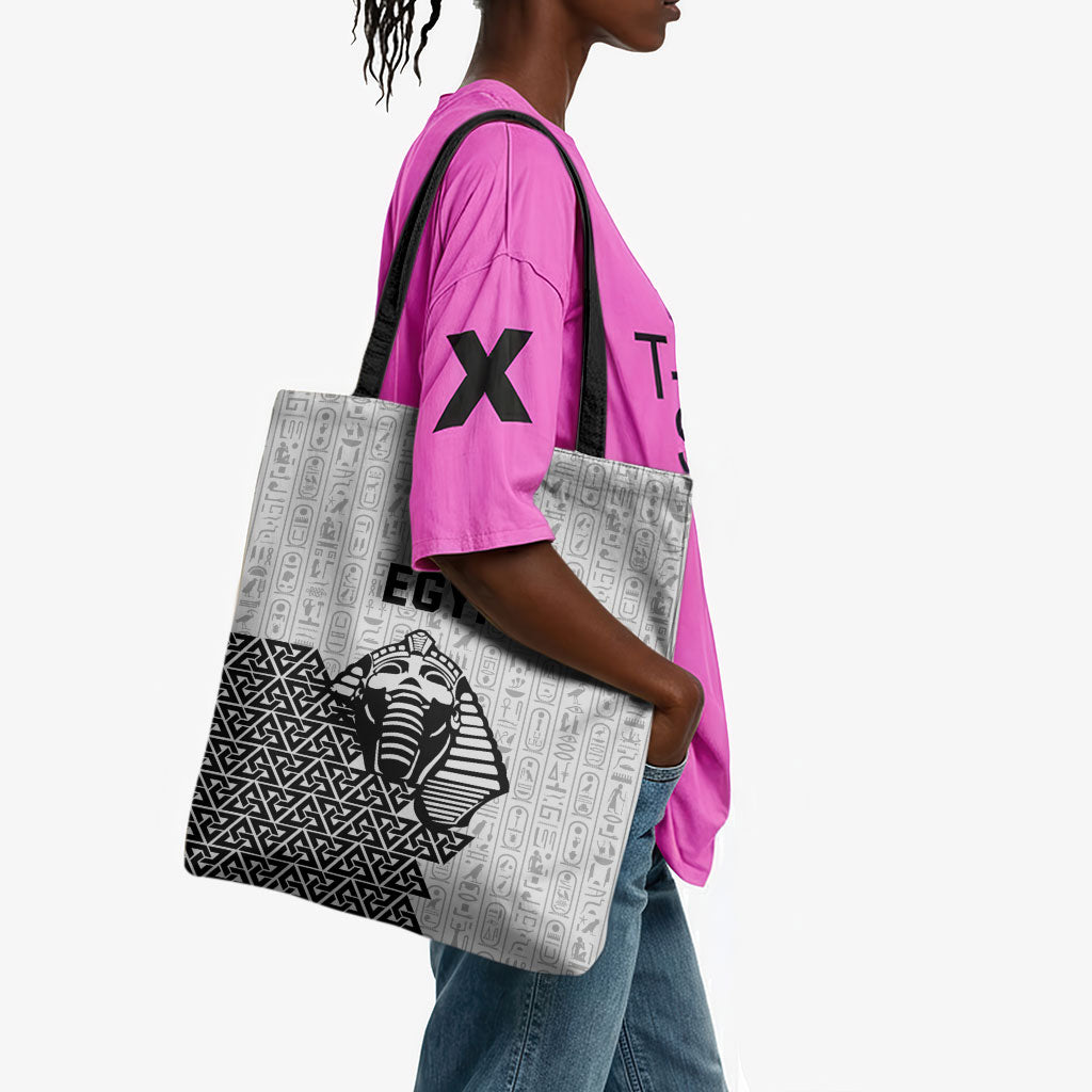 World Football 2026 Egypt Tote Bag Pharaohs Hieroglyphs Pride White Version
