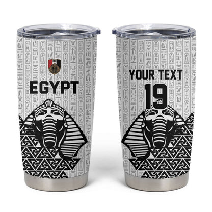 Custom World Football 2026 Egypt Tumbler Cup Pharaohs Hieroglyphs Pride White Version