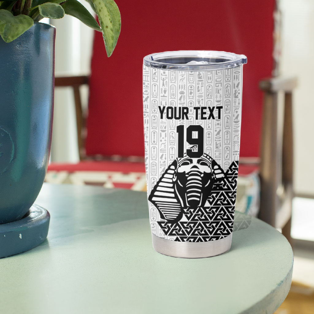 Custom World Football 2026 Egypt Tumbler Cup Pharaohs Hieroglyphs Pride White Version