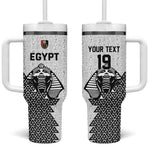 Custom World Football 2026 Egypt Tumbler With Handle Pharaohs Hieroglyphs Pride White Version
