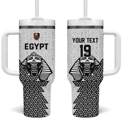 Custom World Football 2026 Egypt Tumbler With Handle Pharaohs Hieroglyphs Pride White Version