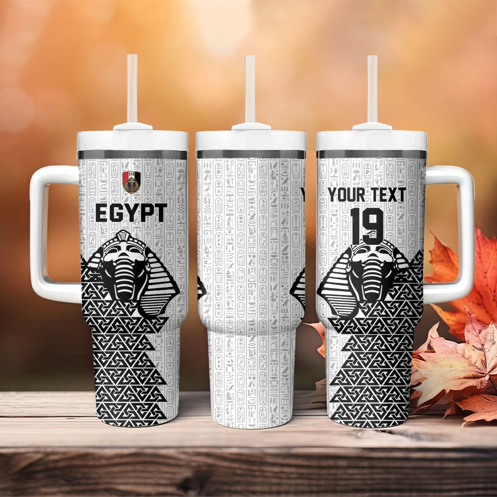 Custom World Football 2026 Egypt Tumbler With Handle Pharaohs Hieroglyphs Pride White Version