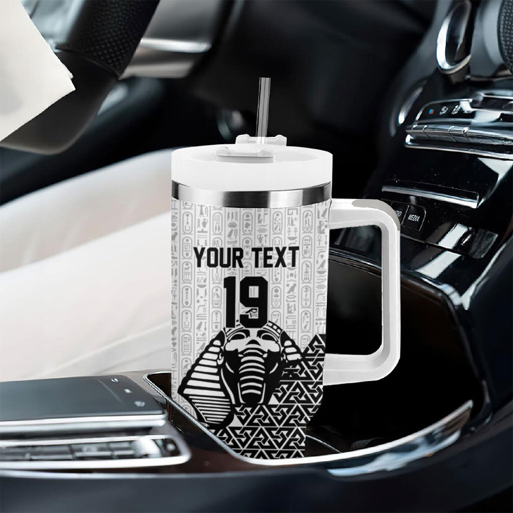 Custom World Football 2026 Egypt Tumbler With Handle Pharaohs Hieroglyphs Pride White Version