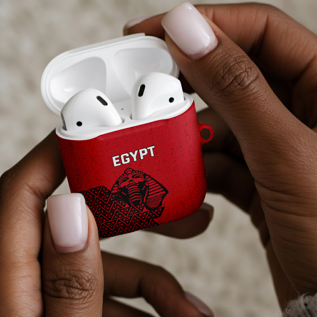 World Football 2026 Egypt AirPods Case Pharaohs Hieroglyphs Pride Red Version
