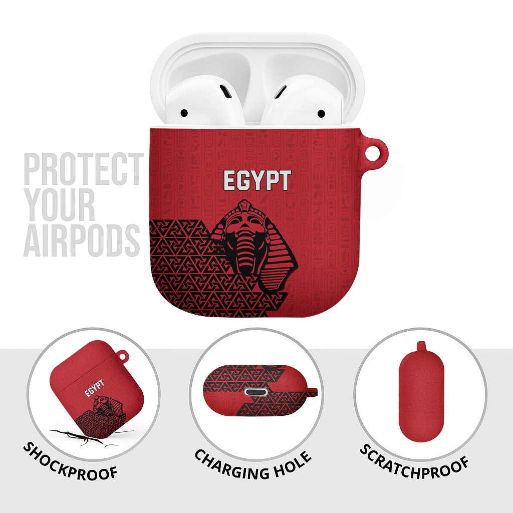 World Football 2026 Egypt AirPods Case Pharaohs Hieroglyphs Pride Red Version