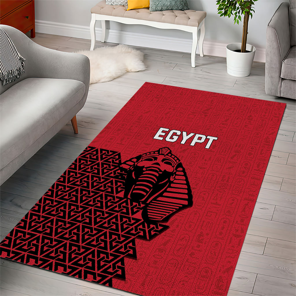 World Football 2026 Egypt Area Rug Pharaohs Hieroglyphs Pride Red Version