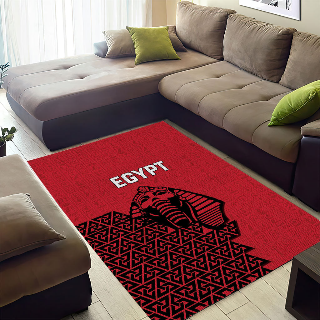 World Football 2026 Egypt Area Rug Pharaohs Hieroglyphs Pride Red Version