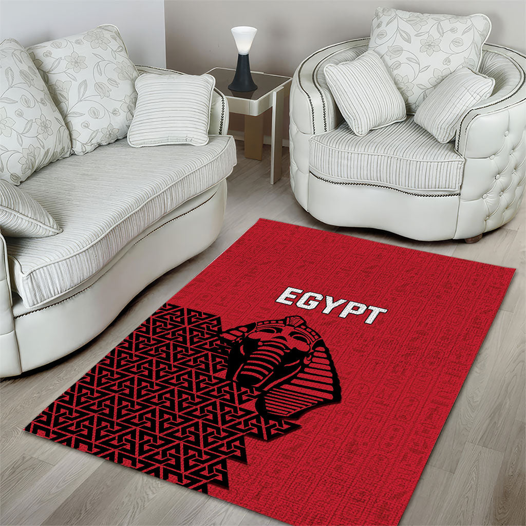 World Football 2026 Egypt Area Rug Pharaohs Hieroglyphs Pride Red Version