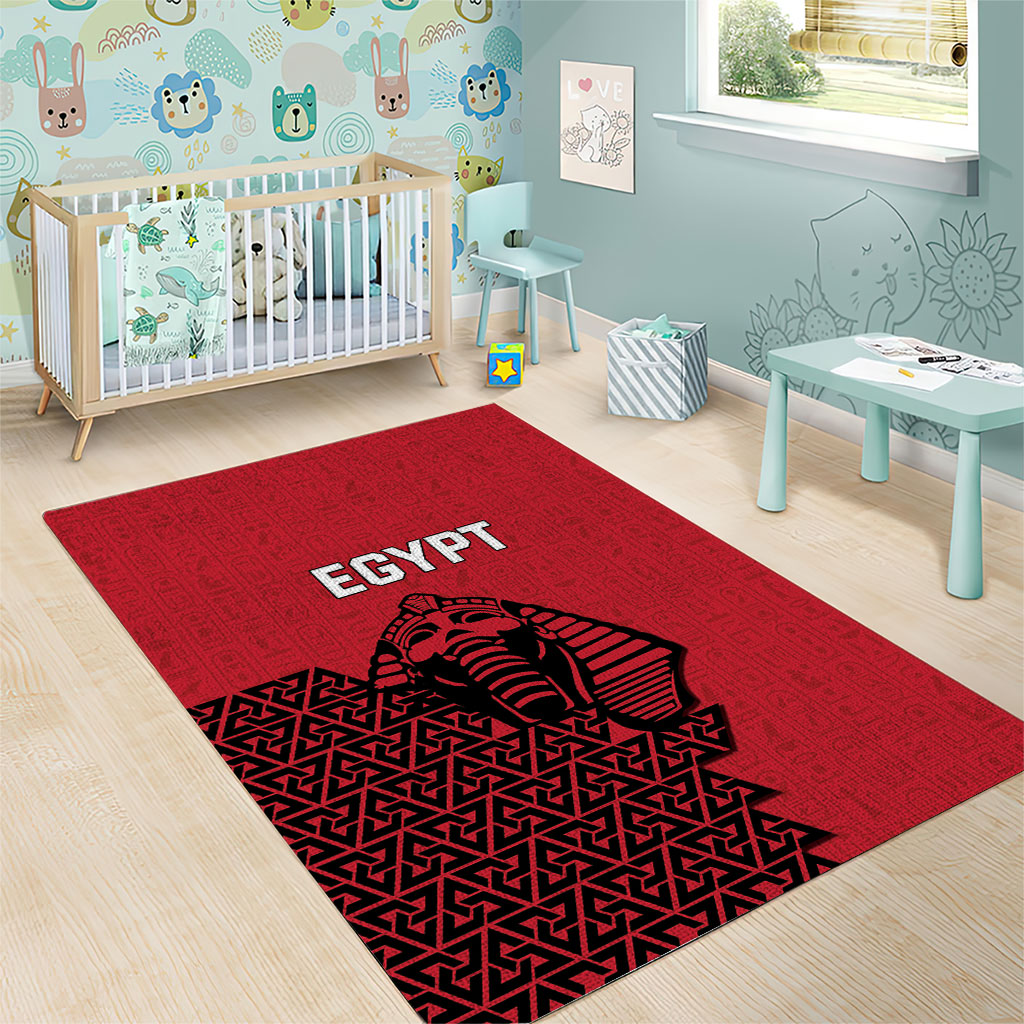 World Football 2026 Egypt Area Rug Pharaohs Hieroglyphs Pride Red Version