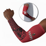 Custom World Football 2026 Egypt Arm Sleeves Pharaohs Hieroglyphs Pride Red Version