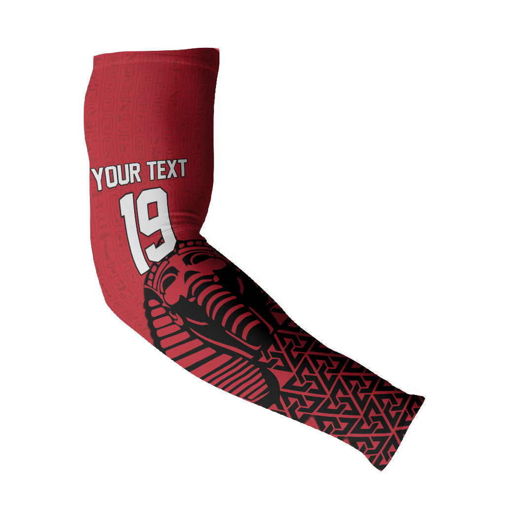 Custom World Football 2026 Egypt Arm Sleeves Pharaohs Hieroglyphs Pride Red Version