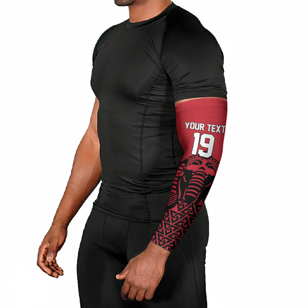 Custom World Football 2026 Egypt Arm Sleeves Pharaohs Hieroglyphs Pride Red Version