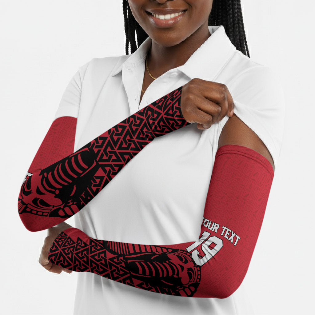 Custom World Football 2026 Egypt Arm Sleeves Pharaohs Hieroglyphs Pride Red Version