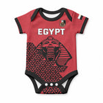 Custom World Football 2026 Egypt Baby Onesie Pharaohs Hieroglyphs Pride Red Version
