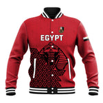 Custom World Football 2026 Egypt Baseball Jacket Pharaohs Hieroglyphs Pride Red Version
