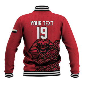 Custom World Football 2026 Egypt Baseball Jacket Pharaohs Hieroglyphs Pride Red Version