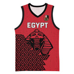 Custom World Football 2026 Egypt Basketball Jersey Pharaohs Hieroglyphs Pride Red Version