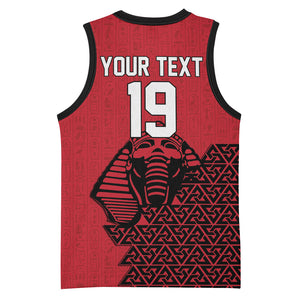 Custom World Football 2026 Egypt Basketball Jersey Pharaohs Hieroglyphs Pride Red Version