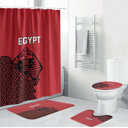 World Football 2026 Egypt Bathroom Set Pharaohs Hieroglyphs Pride Red Version