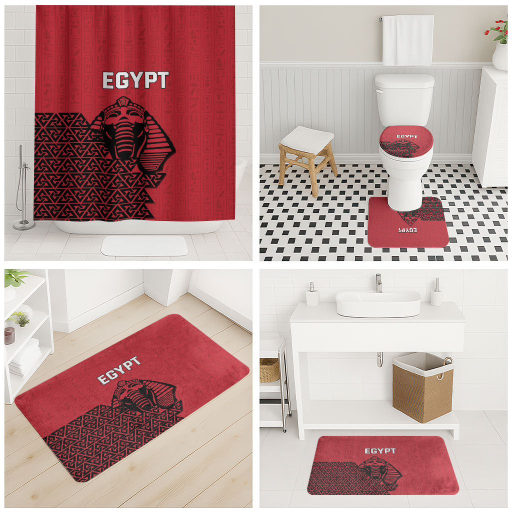 World Football 2026 Egypt Bathroom Set Pharaohs Hieroglyphs Pride Red Version