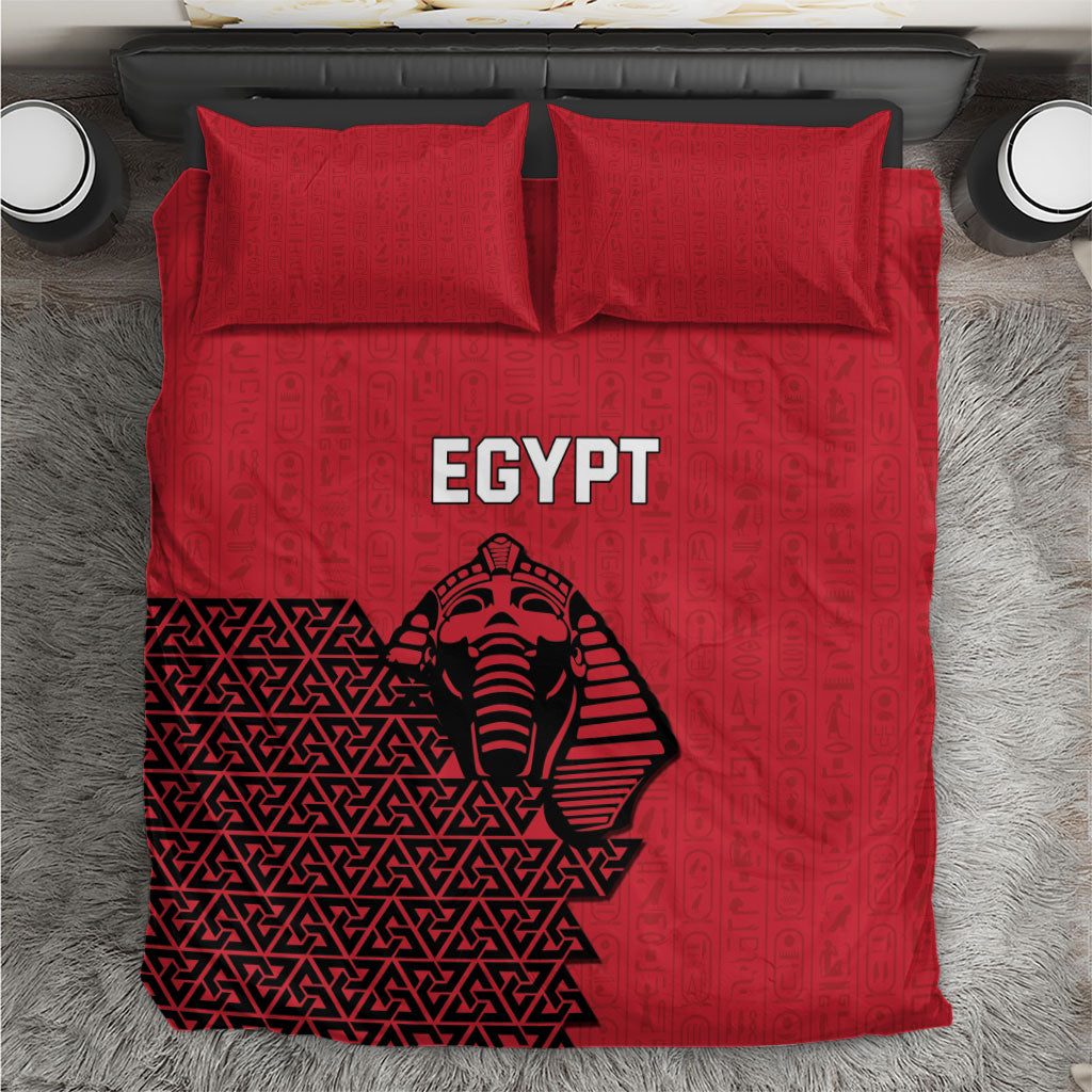 World Football 2026 Egypt Bedding Set Pharaohs Hieroglyphs Pride Red Version