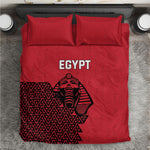 World Football 2026 Egypt Bedding Set Pharaohs Hieroglyphs Pride Red Version