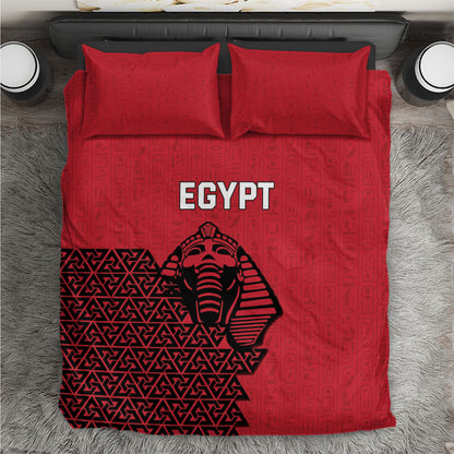 World Football 2026 Egypt Bedding Set Pharaohs Hieroglyphs Pride Red Version