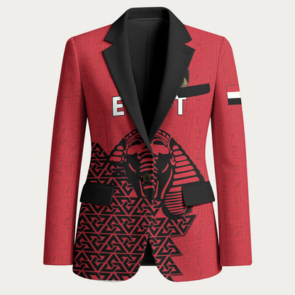 Custom World Football 2026 Egypt Blazer Pharaohs Hieroglyphs Pride Red Version