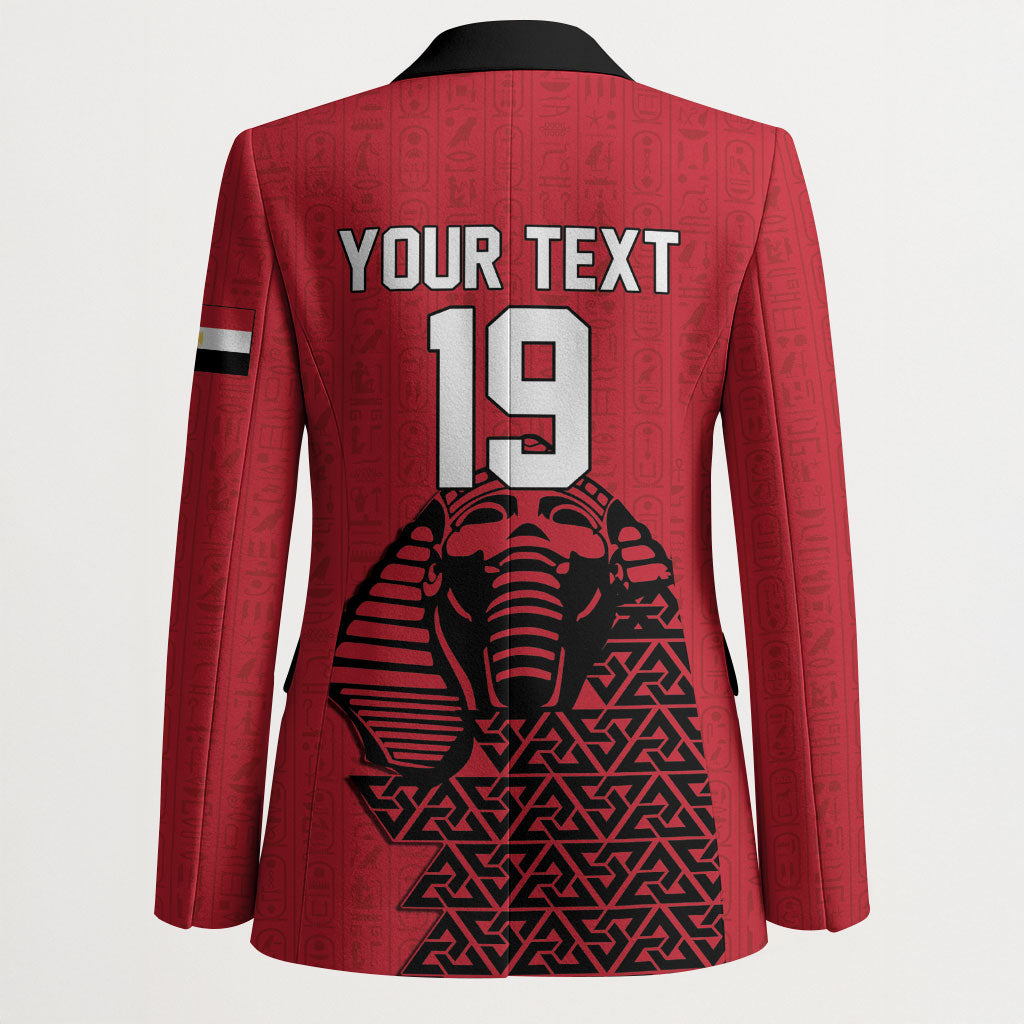 Custom World Football 2026 Egypt Blazer Pharaohs Hieroglyphs Pride Red Version