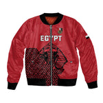Custom World Football 2026 Egypt Bomber Jacket Pharaohs Hieroglyphs Pride Red Version