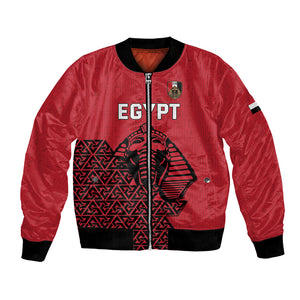 Custom World Football 2026 Egypt Bomber Jacket Pharaohs Hieroglyphs Pride Red Version