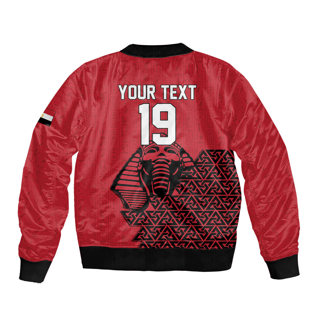 Custom World Football 2026 Egypt Bomber Jacket Pharaohs Hieroglyphs Pride Red Version