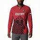Custom World Football 2026 Egypt Button Sweatshirt Pharaohs Hieroglyphs Pride Red Version