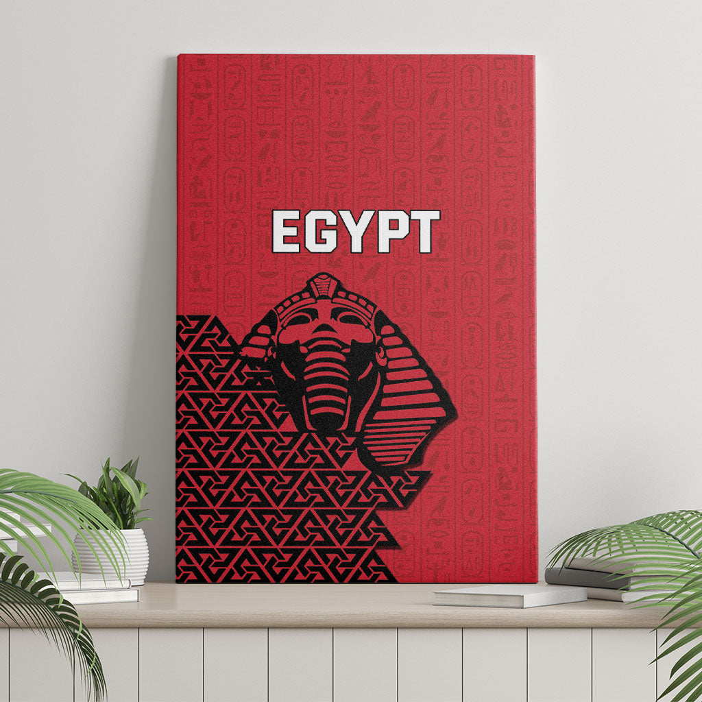 World Football 2026 Egypt Canvas Wall Art Pharaohs Hieroglyphs Pride Red Version