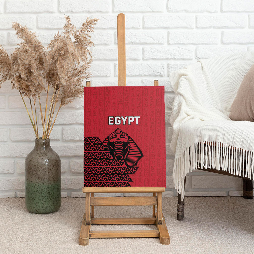 World Football 2026 Egypt Canvas Wall Art Pharaohs Hieroglyphs Pride Red Version