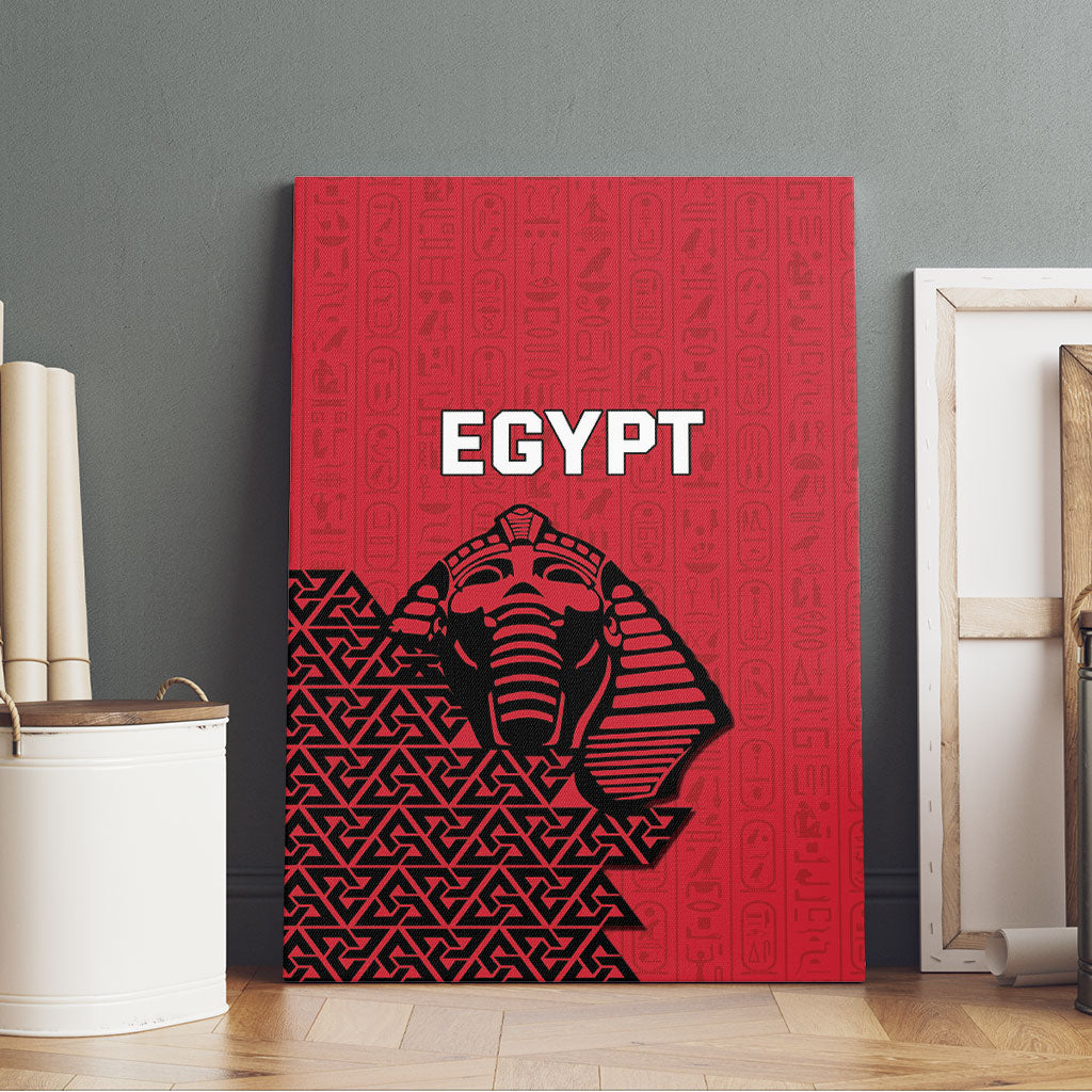 World Football 2026 Egypt Canvas Wall Art Pharaohs Hieroglyphs Pride Red Version