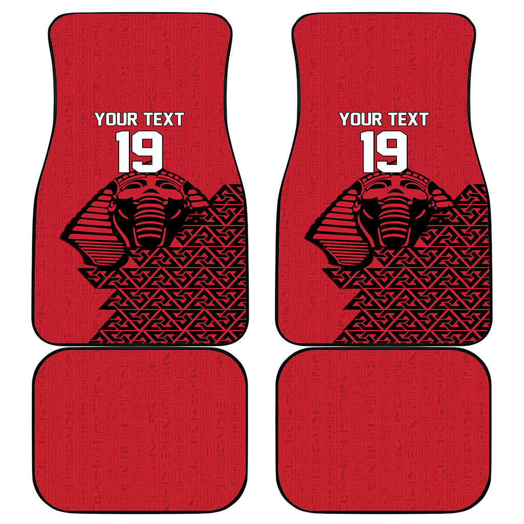 Custom World Football 2026 Egypt Car Mats Pharaohs Hieroglyphs Pride Red Version