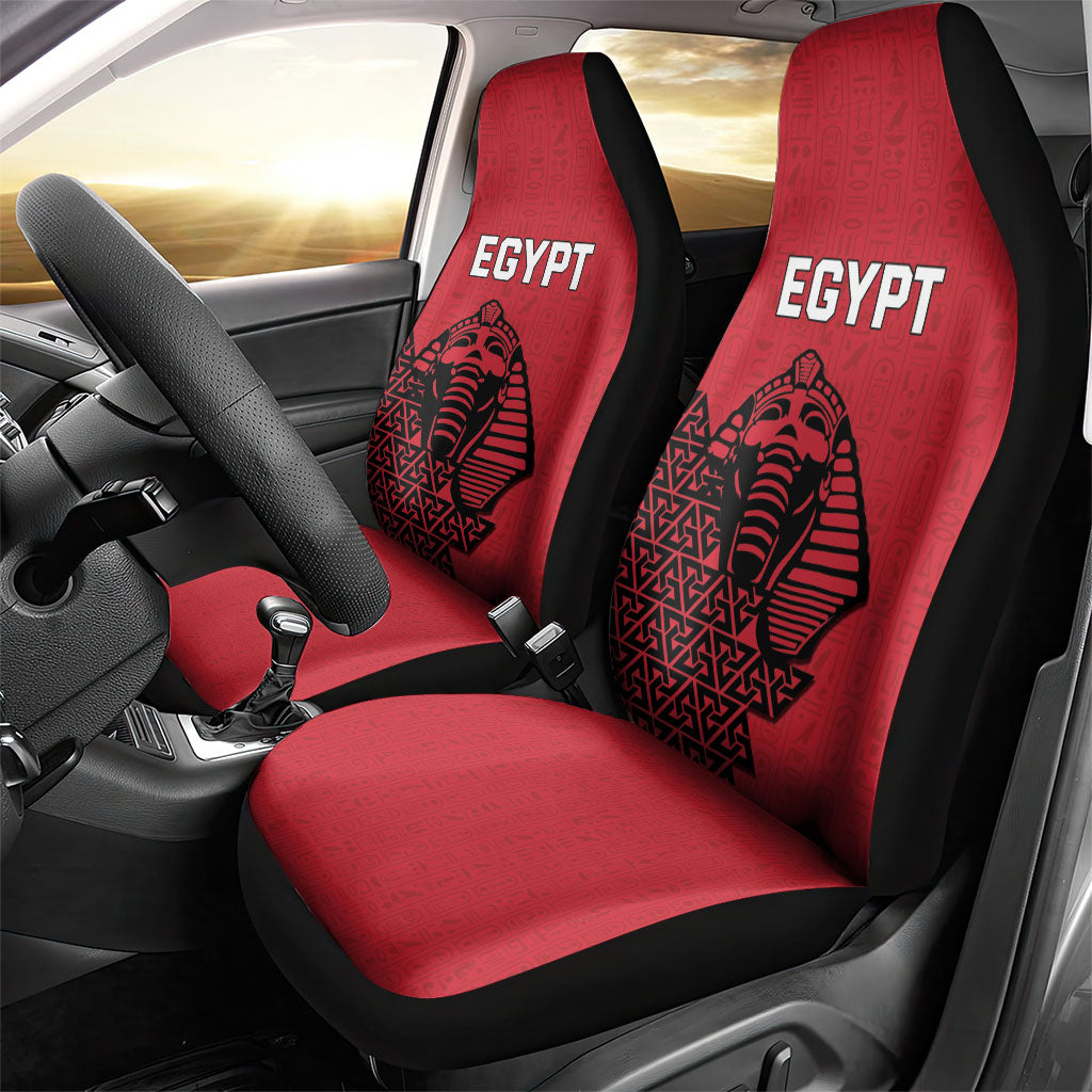 World Football 2026 Egypt Car Seat Cover Pharaohs Hieroglyphs Pride Red Version