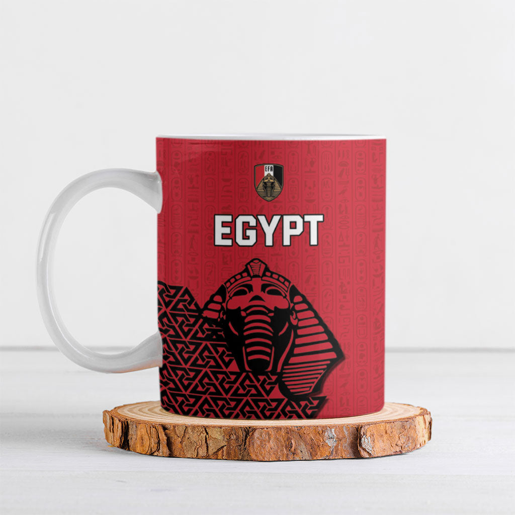 Custom World Football 2026 Egypt Ceramic Mug Pharaohs Hieroglyphs Pride Red Version