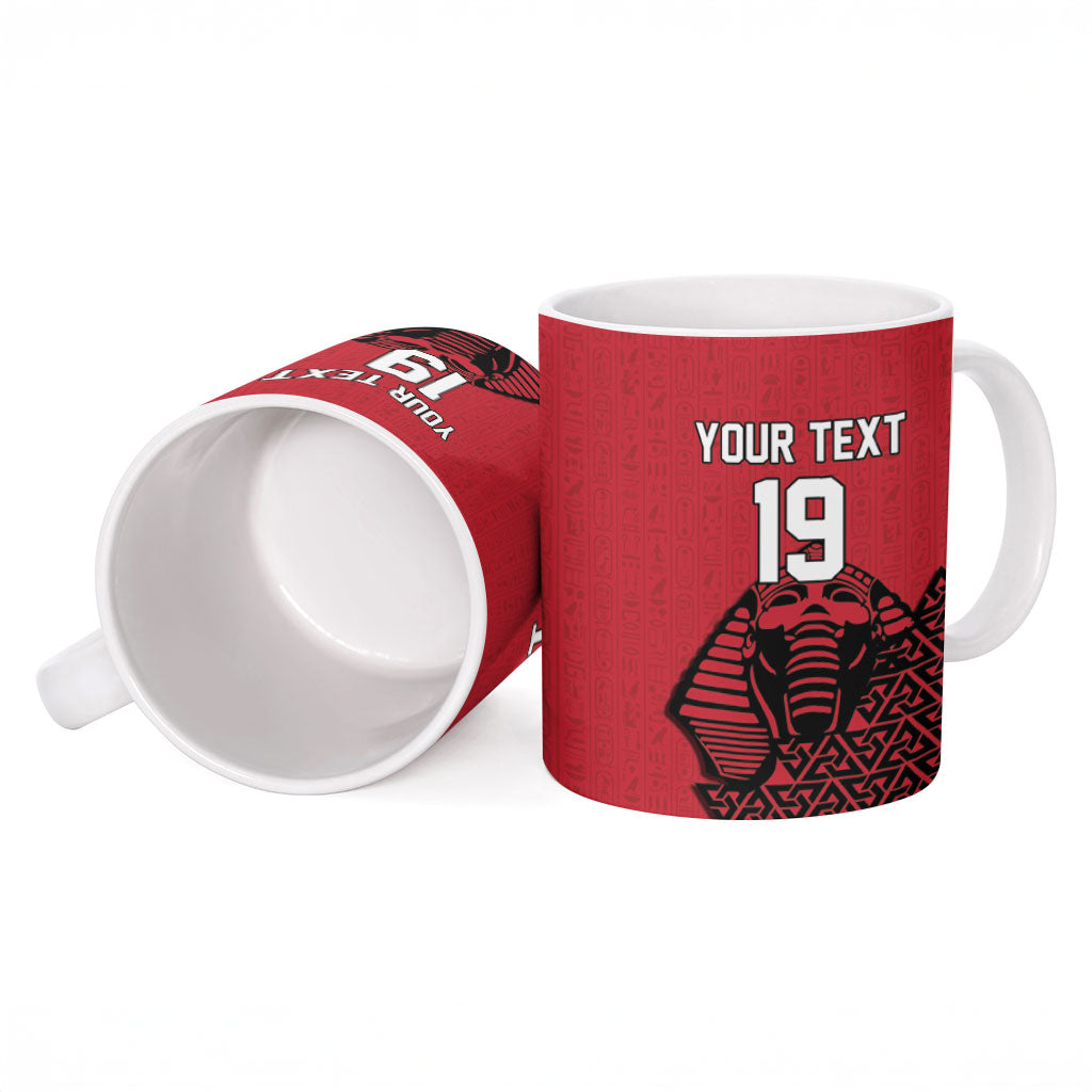 Custom World Football 2026 Egypt Ceramic Mug Pharaohs Hieroglyphs Pride Red Version