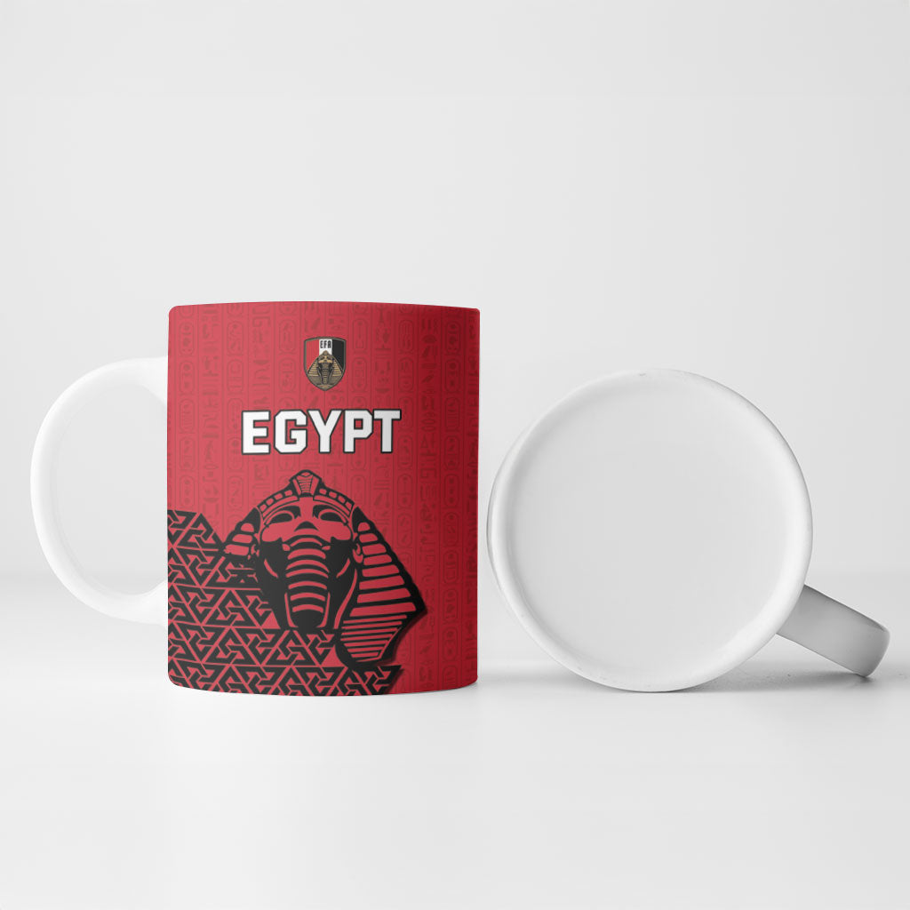 Custom World Football 2026 Egypt Ceramic Mug Pharaohs Hieroglyphs Pride Red Version