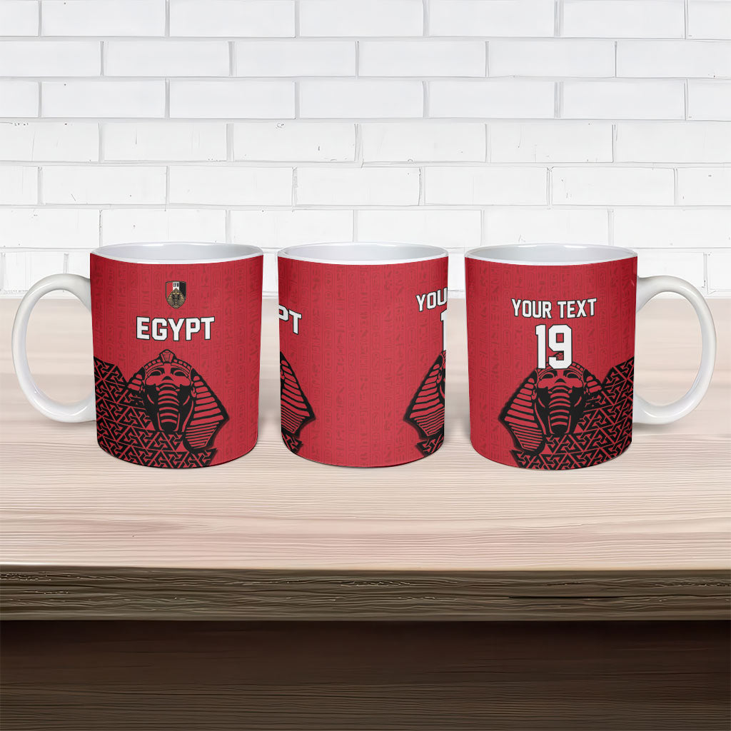Custom World Football 2026 Egypt Ceramic Mug Pharaohs Hieroglyphs Pride Red Version