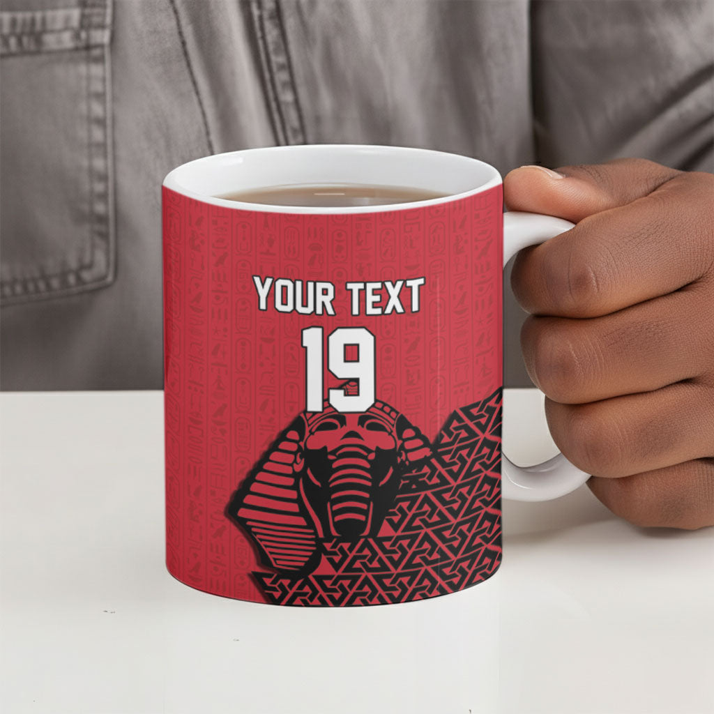 Custom World Football 2026 Egypt Ceramic Mug Pharaohs Hieroglyphs Pride Red Version