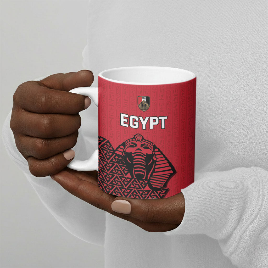 Custom World Football 2026 Egypt Ceramic Mug Pharaohs Hieroglyphs Pride Red Version