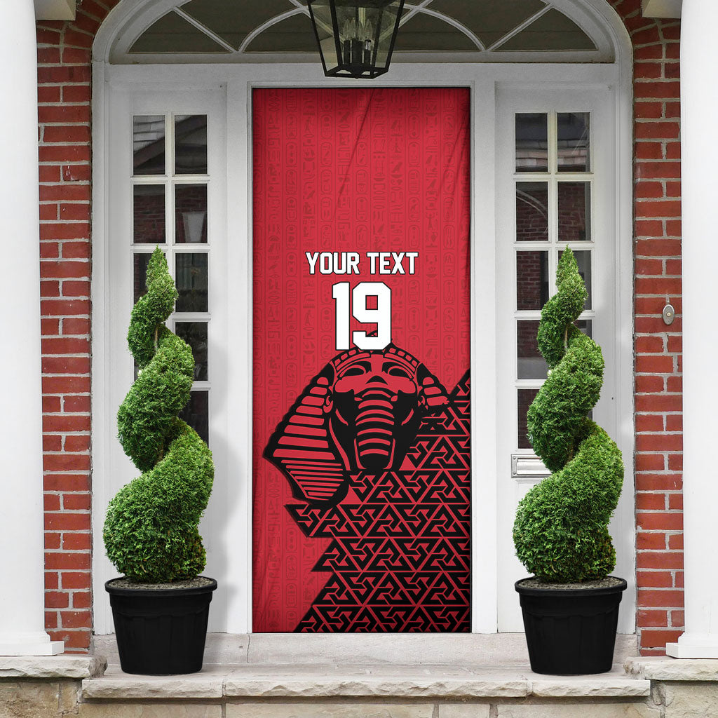 Custom World Football 2026 Egypt Door Cover Pharaohs Hieroglyphs Pride Red Version