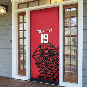 Custom World Football 2026 Egypt Door Cover Pharaohs Hieroglyphs Pride Red Version